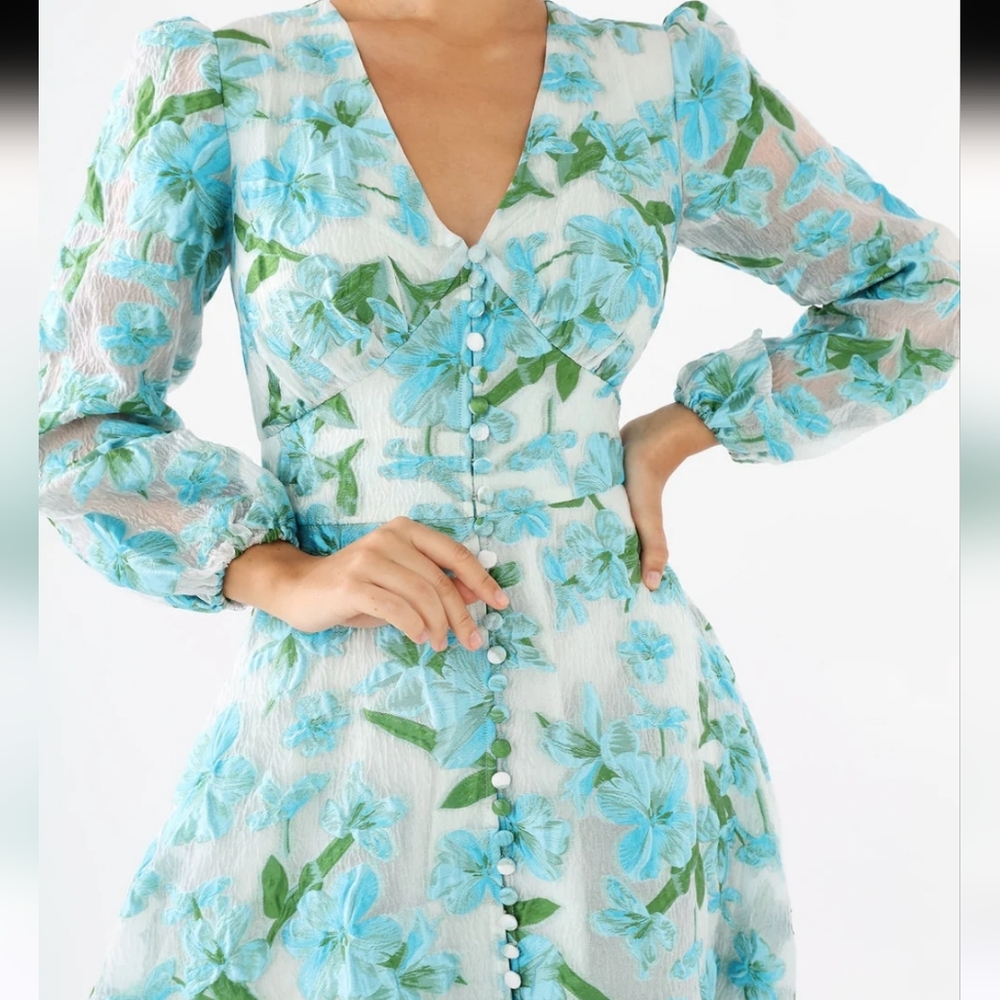 New Abbey Glass Brooke Gown Tropical Organza Size XS - Picture 4 of 13